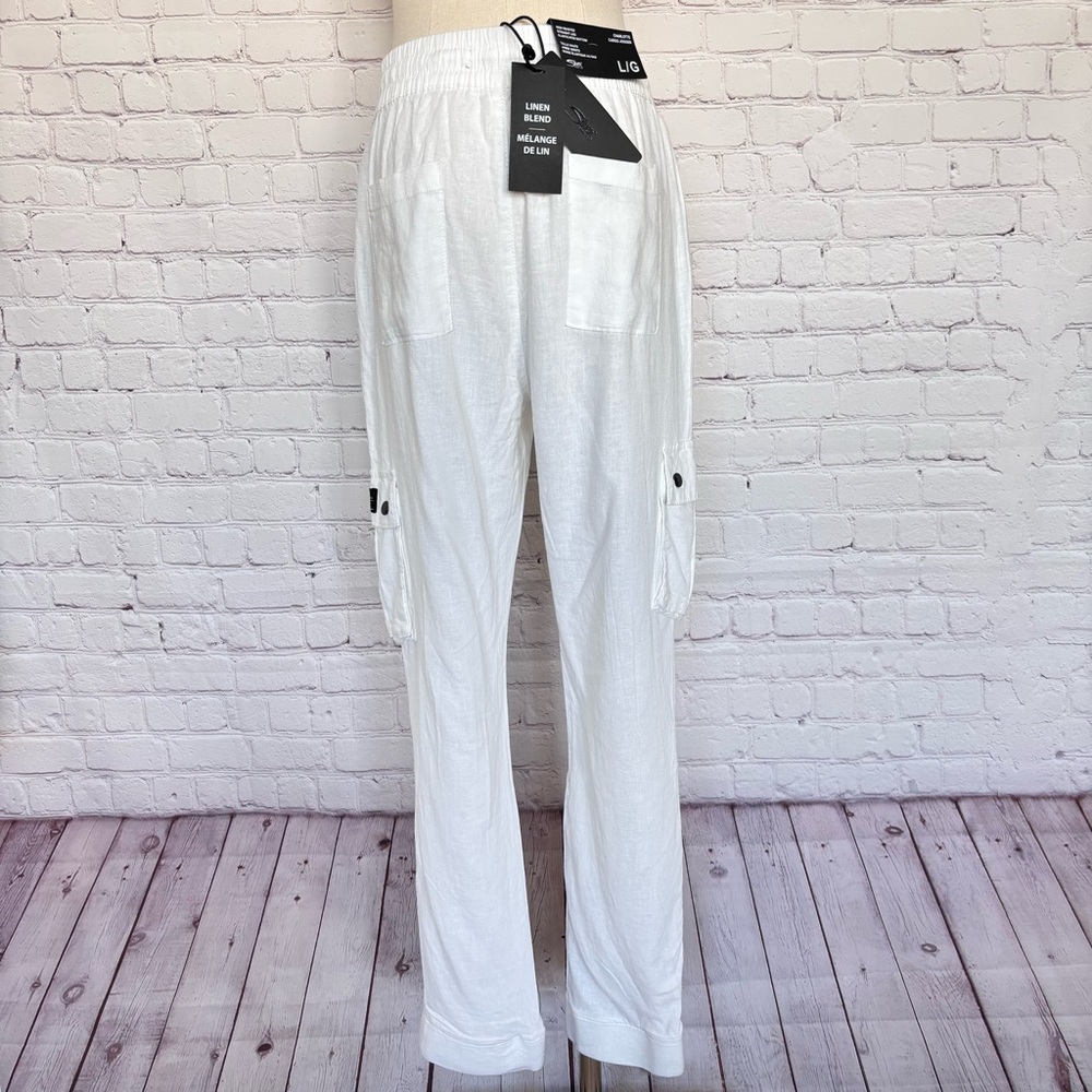 SILVER JEANS Charlotte High Waisted Straight Leg White Cargo Jogger--NWT--L - Picture 10 of 16